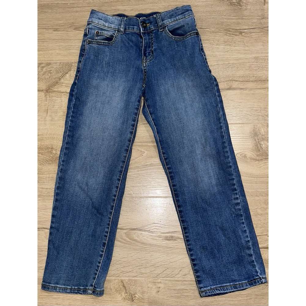 The Children's Place Boys Straight Stretch Jeans Size 8 Blue Adjustable Waist